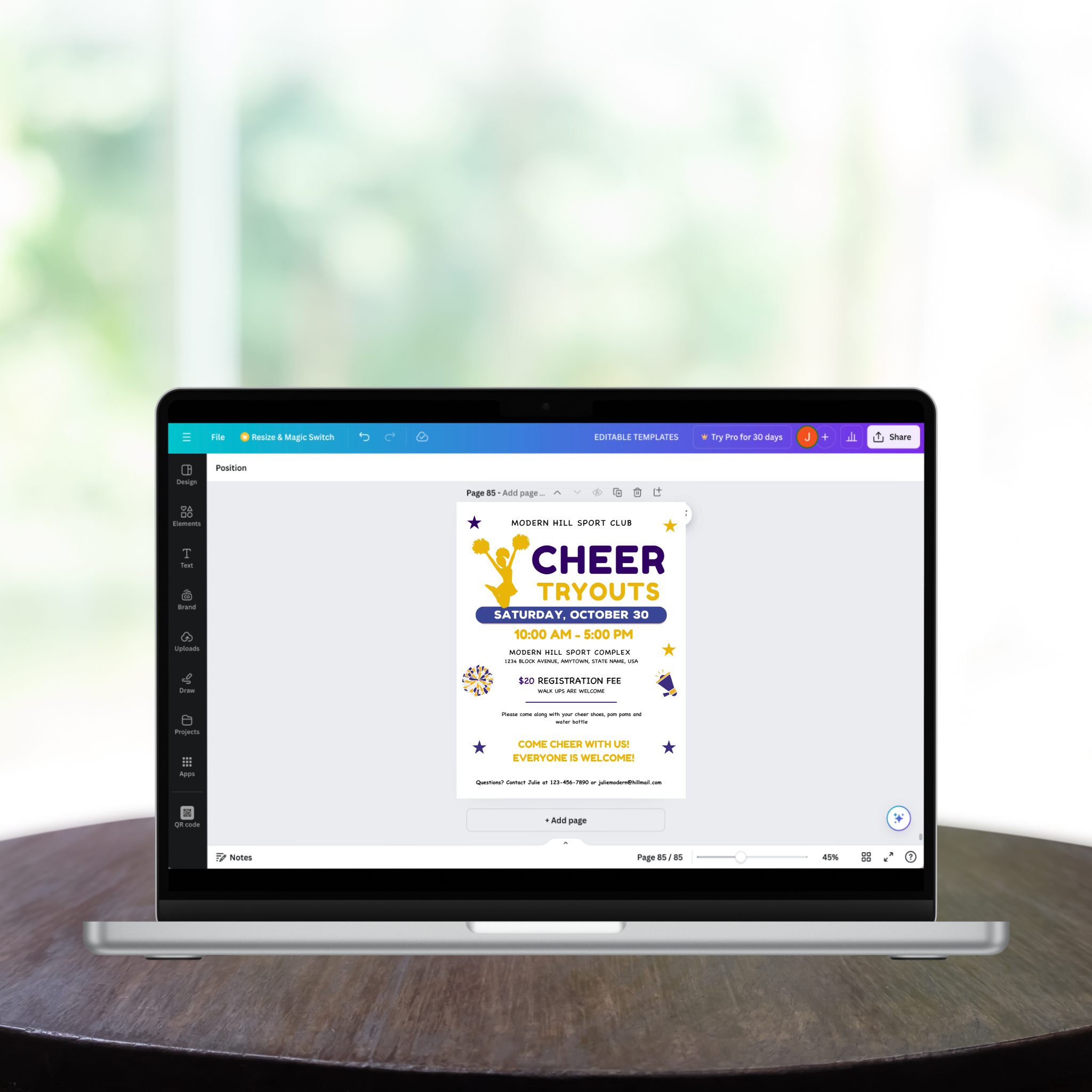 Cheerleading Tryout Flyer Template