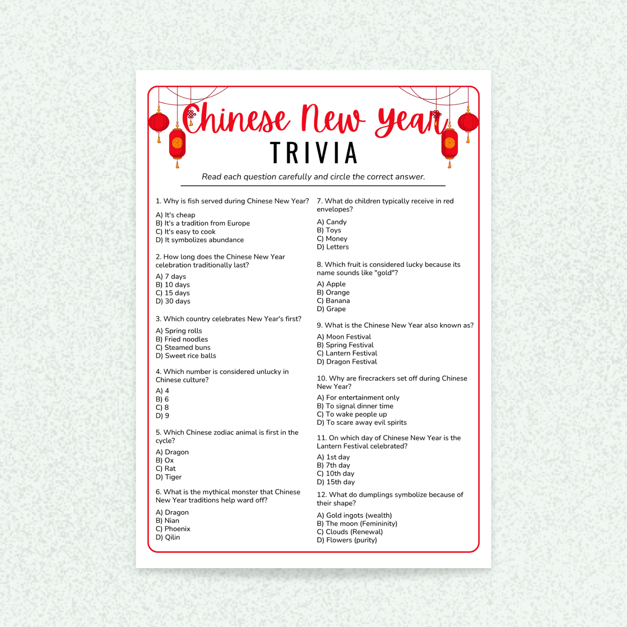 12 CNY Party Games