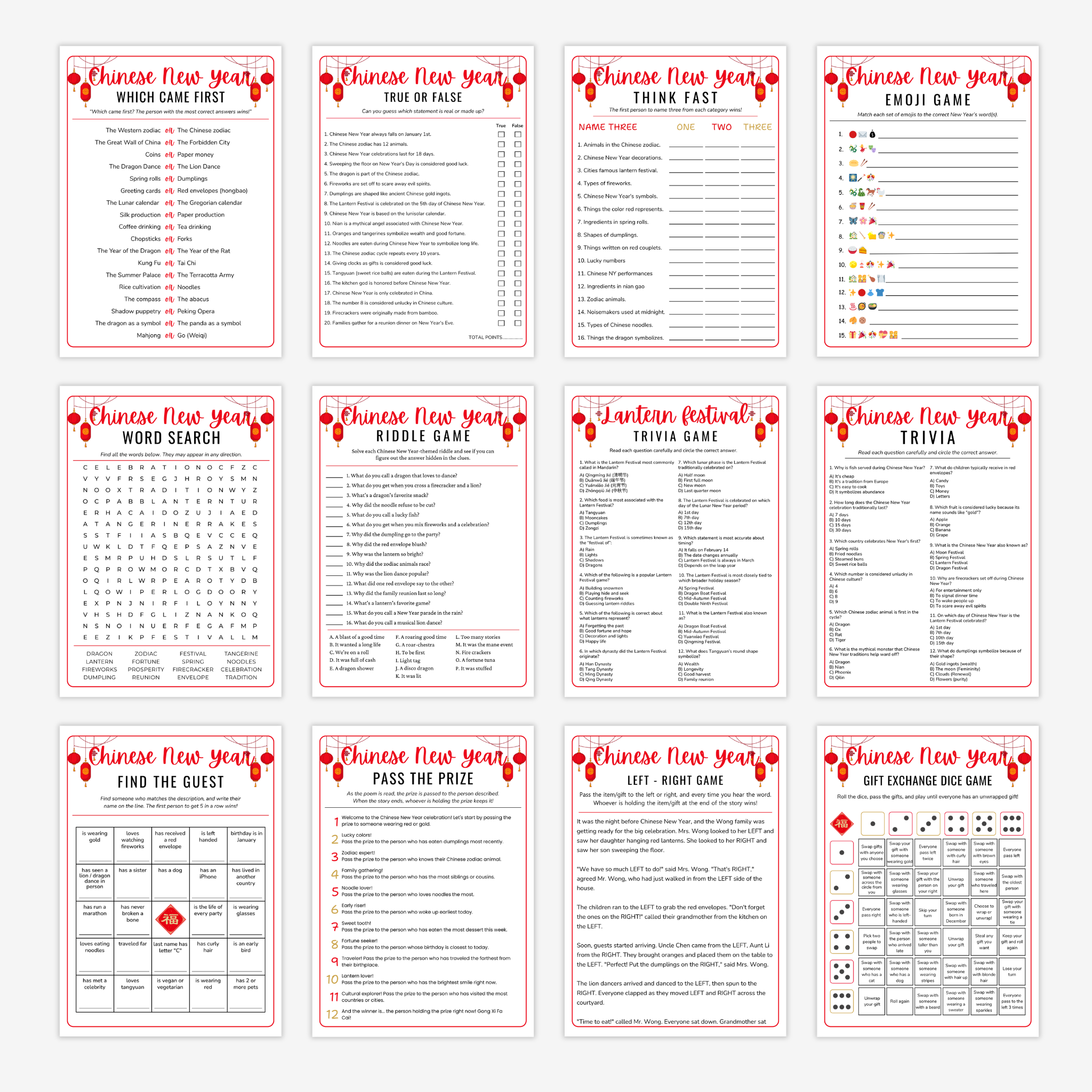 12 CNY Party Games