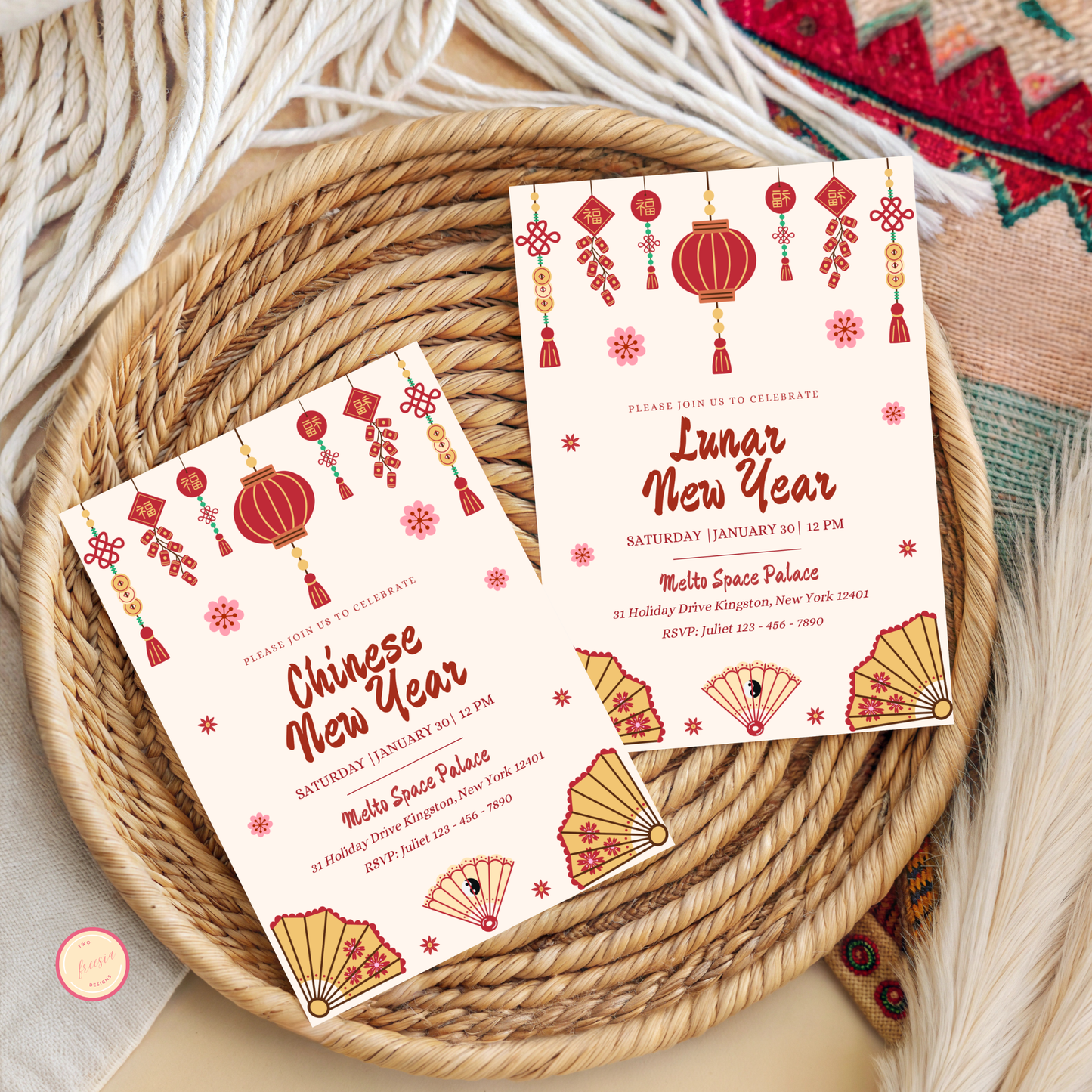 Editable Lunar New Year Party Invitation