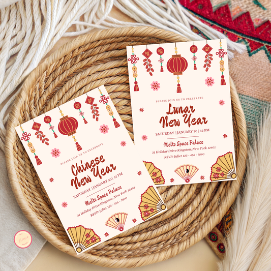 Editable Lunar New Year Party Invitation