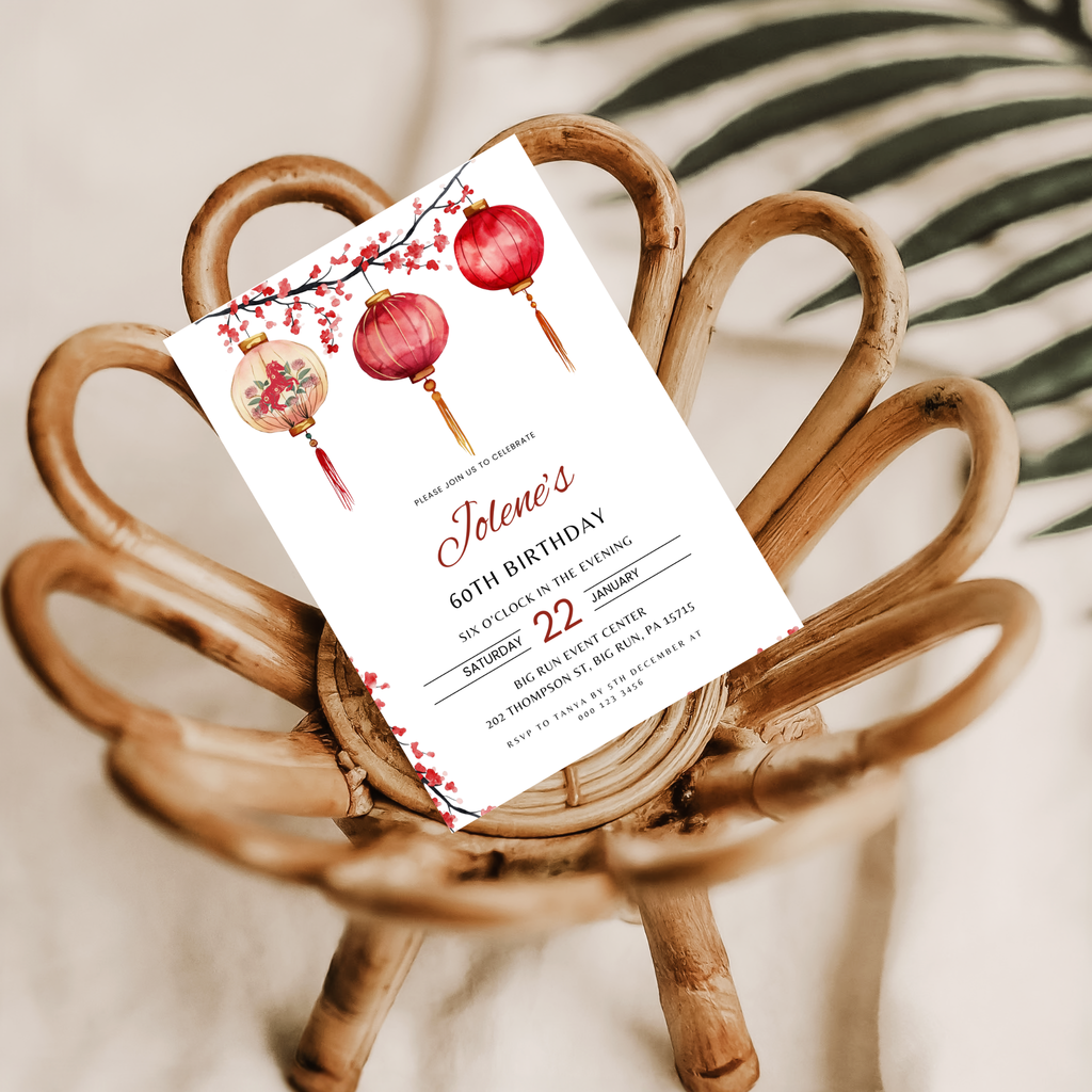 Chinese New Year Birthday Invitation