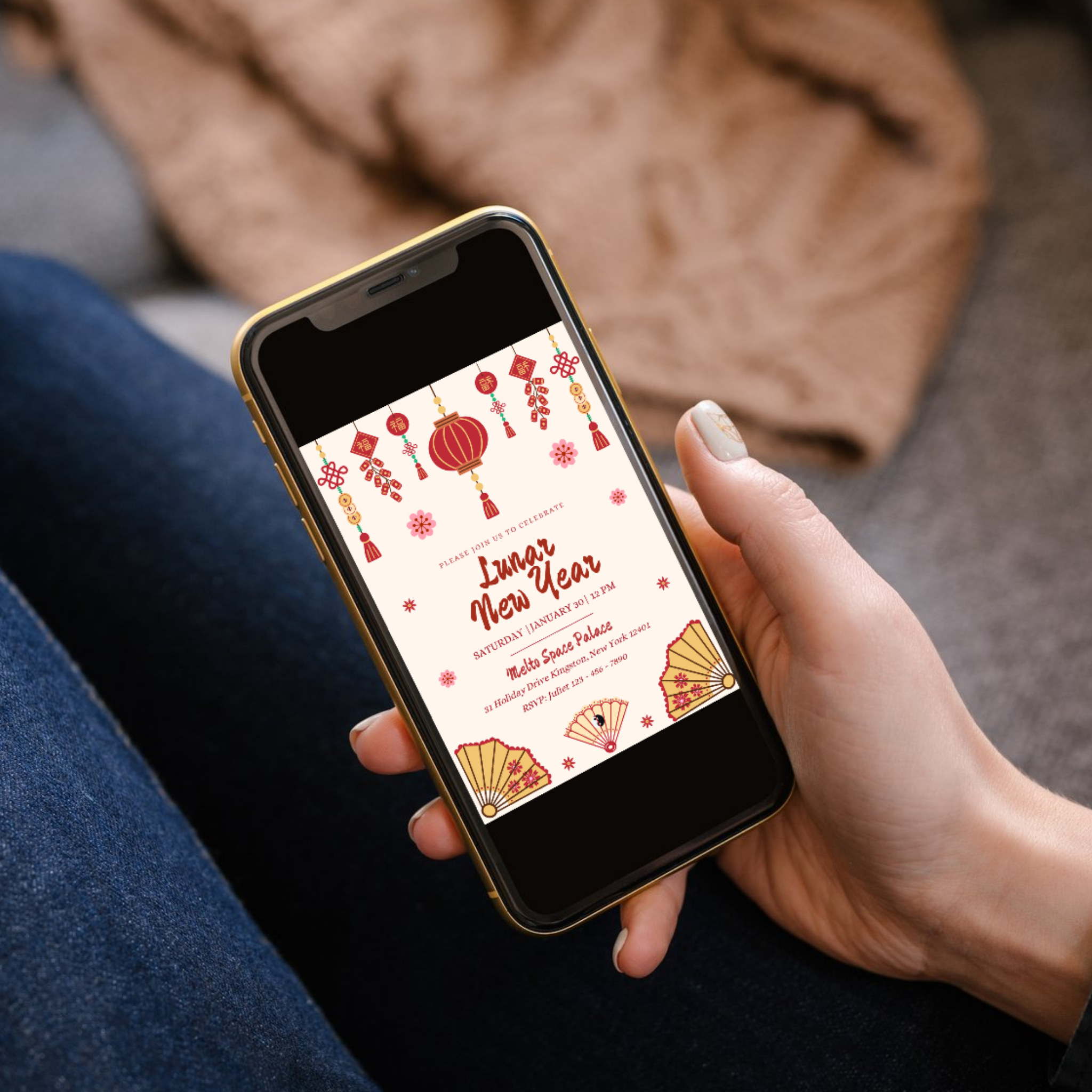 Editable Lunar New Year Party Invitation