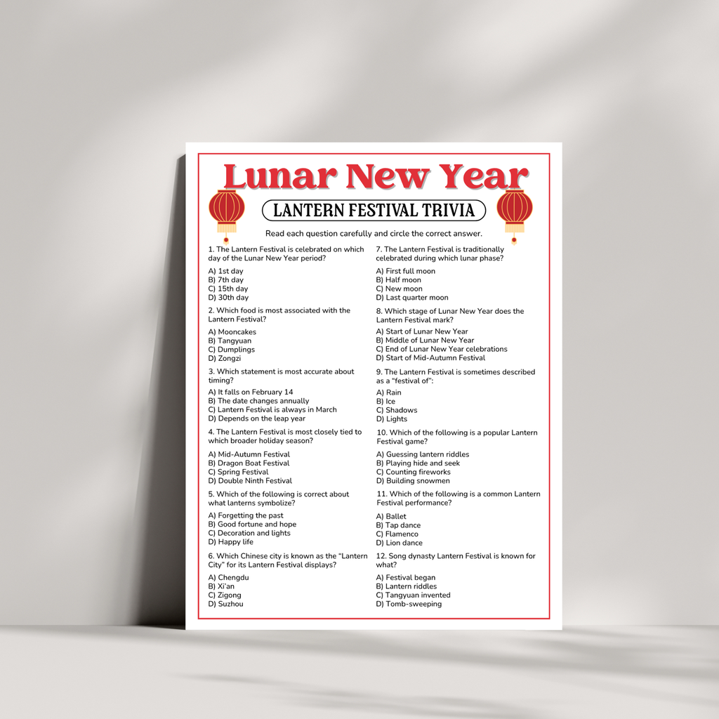 Chinese New Year Trivia Game