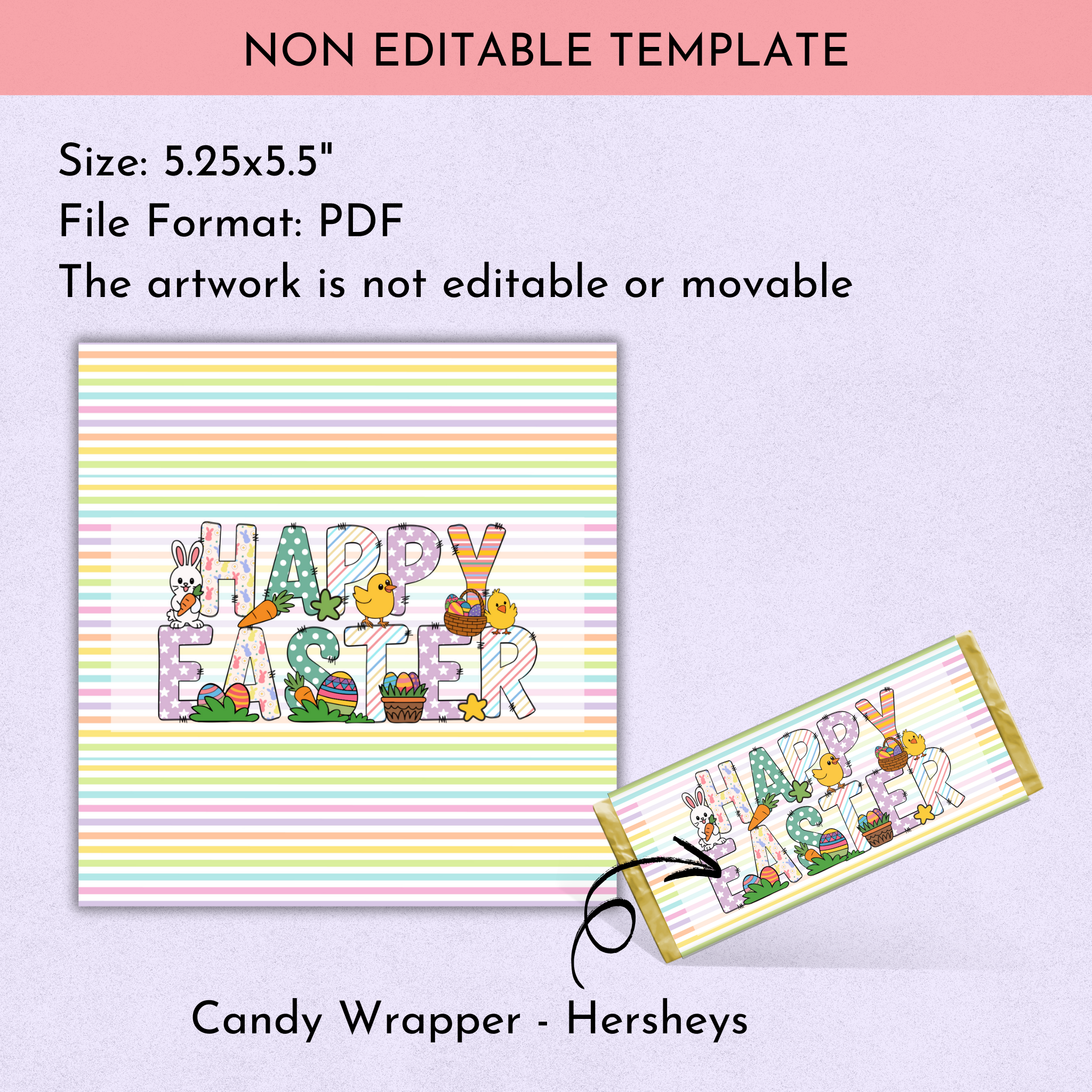 Happy Easter Chocolate Wrapper 01