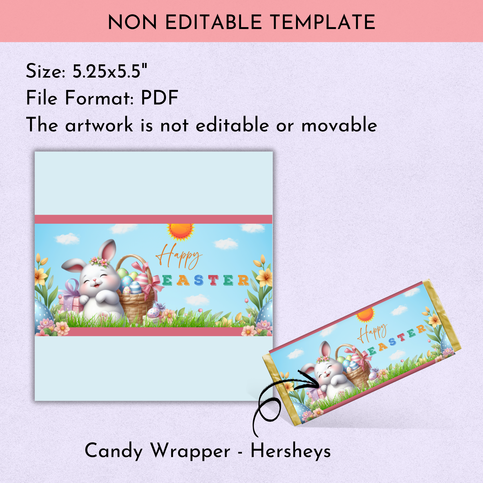 Easter Bunny Chocolate Wrapper 01