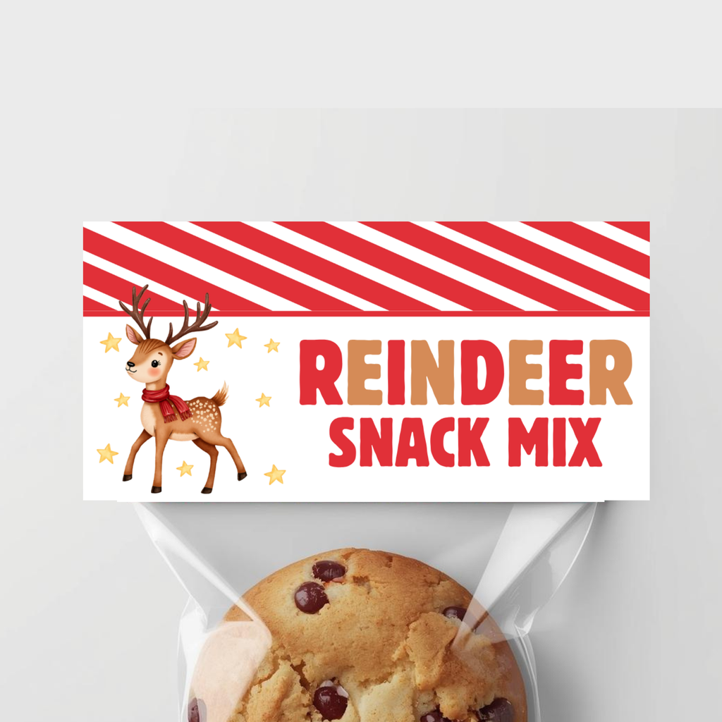 Reindeer Snack Mix Bag Topper