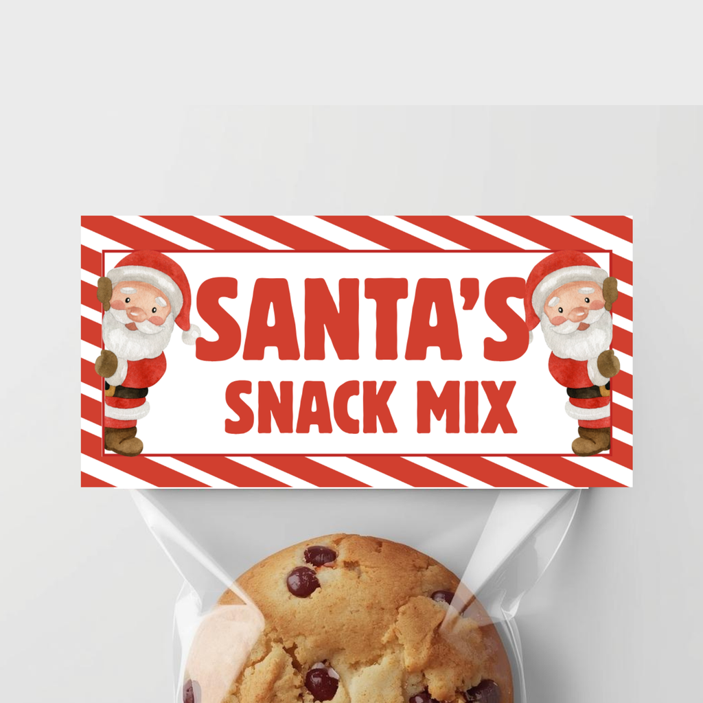 Treat Bag Topper - Santa's Snack Mix
