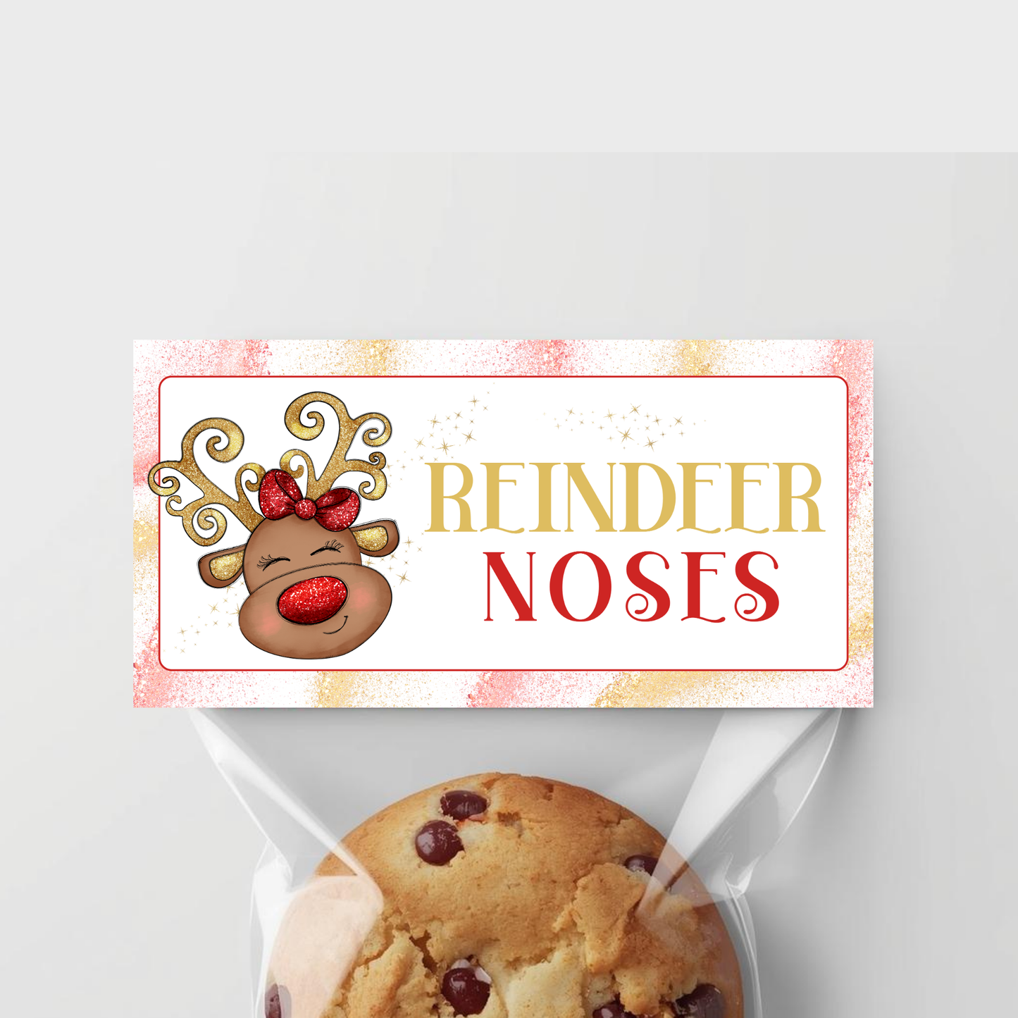 Reindeer Noses Treat Bag Topper