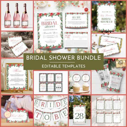 Christmas Bridal Shower Template Bundle #2