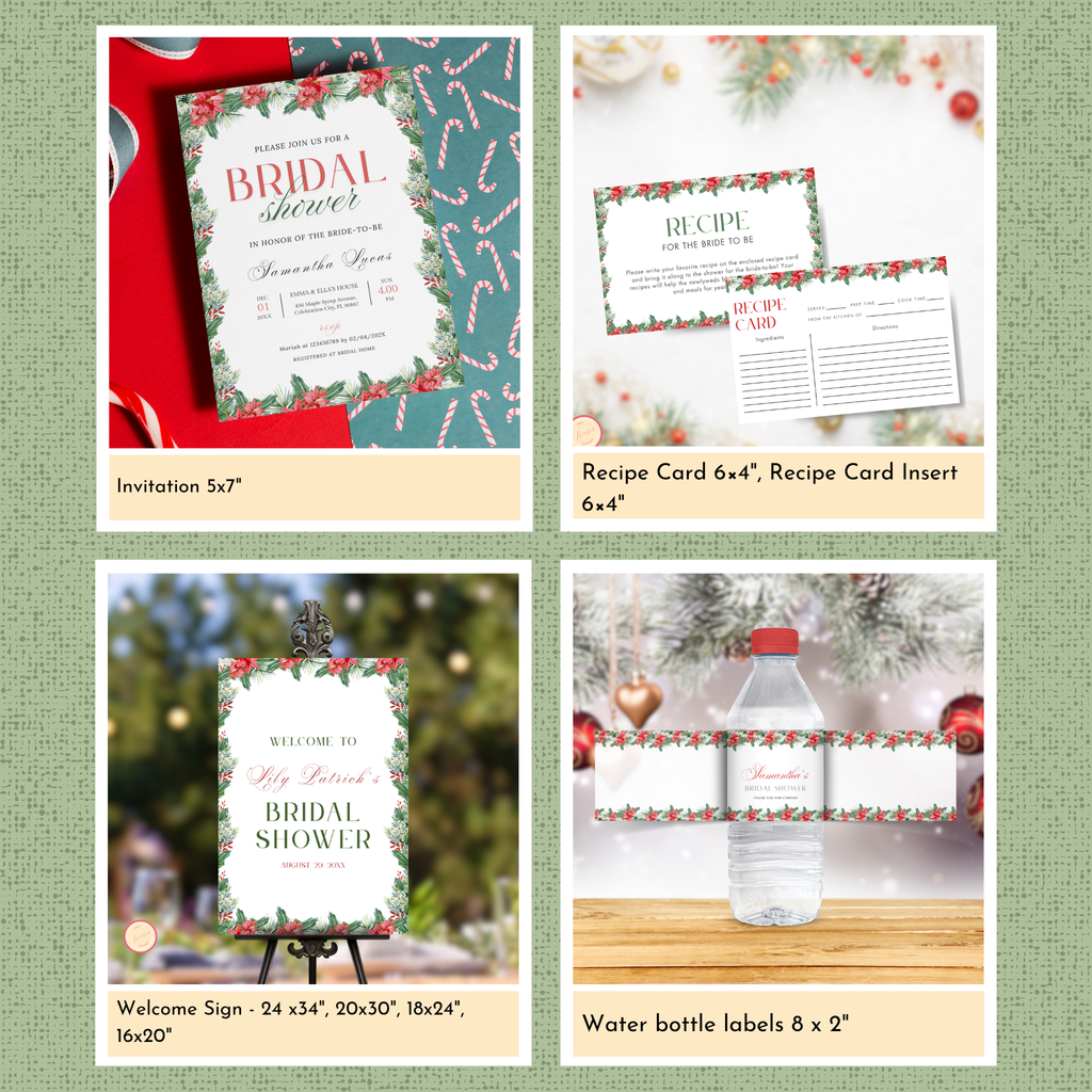 Christmas Bridal Shower Template Bundle #1