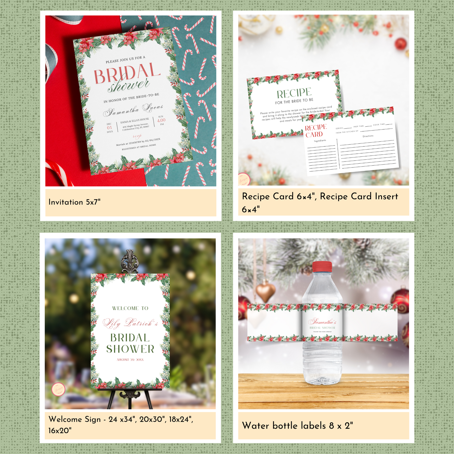 Christmas Bridal Shower Template Bundle #1