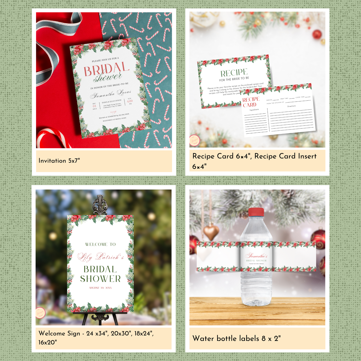 Christmas Bridal Shower Template Bundle #2