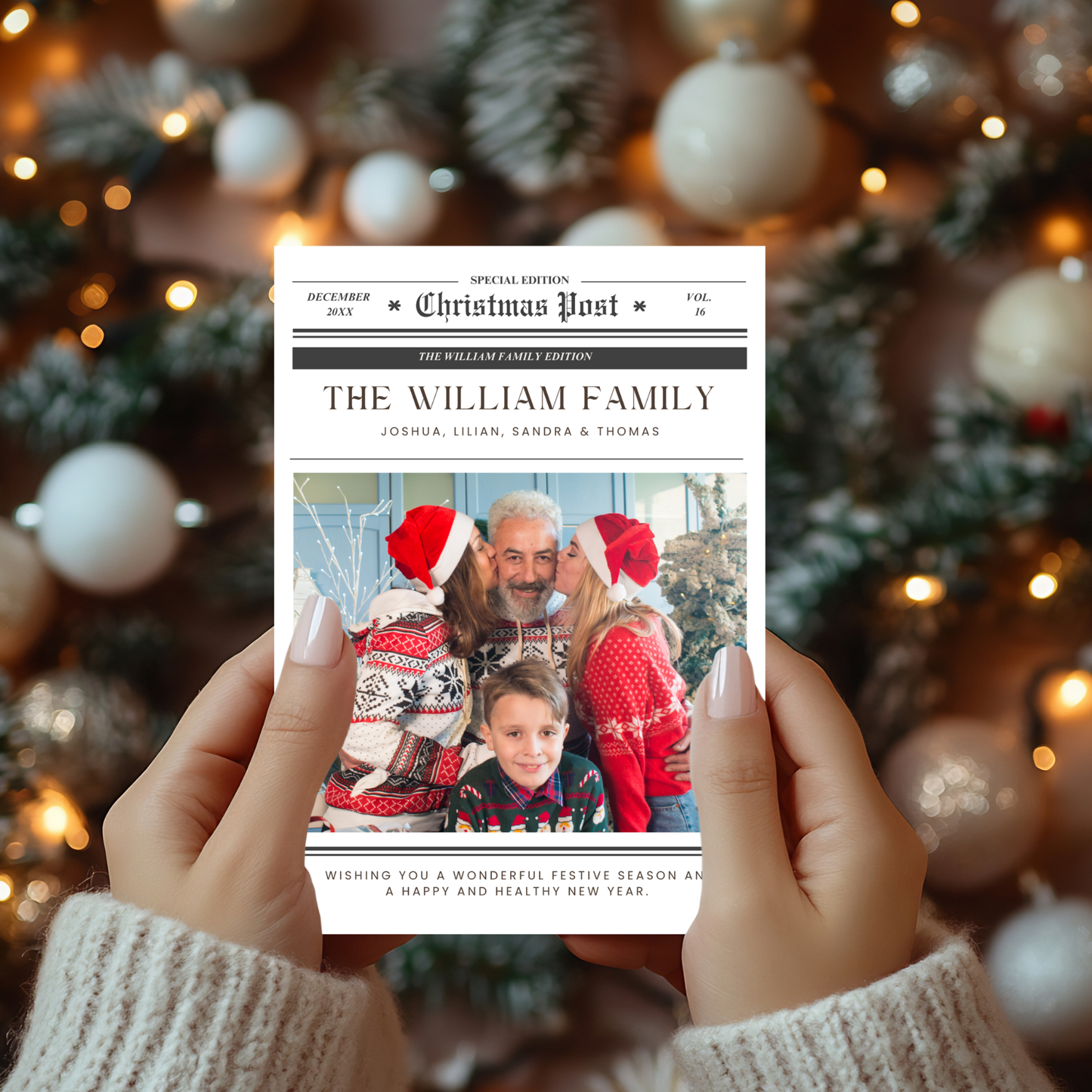 Christmas Newsletter Photo Card Template