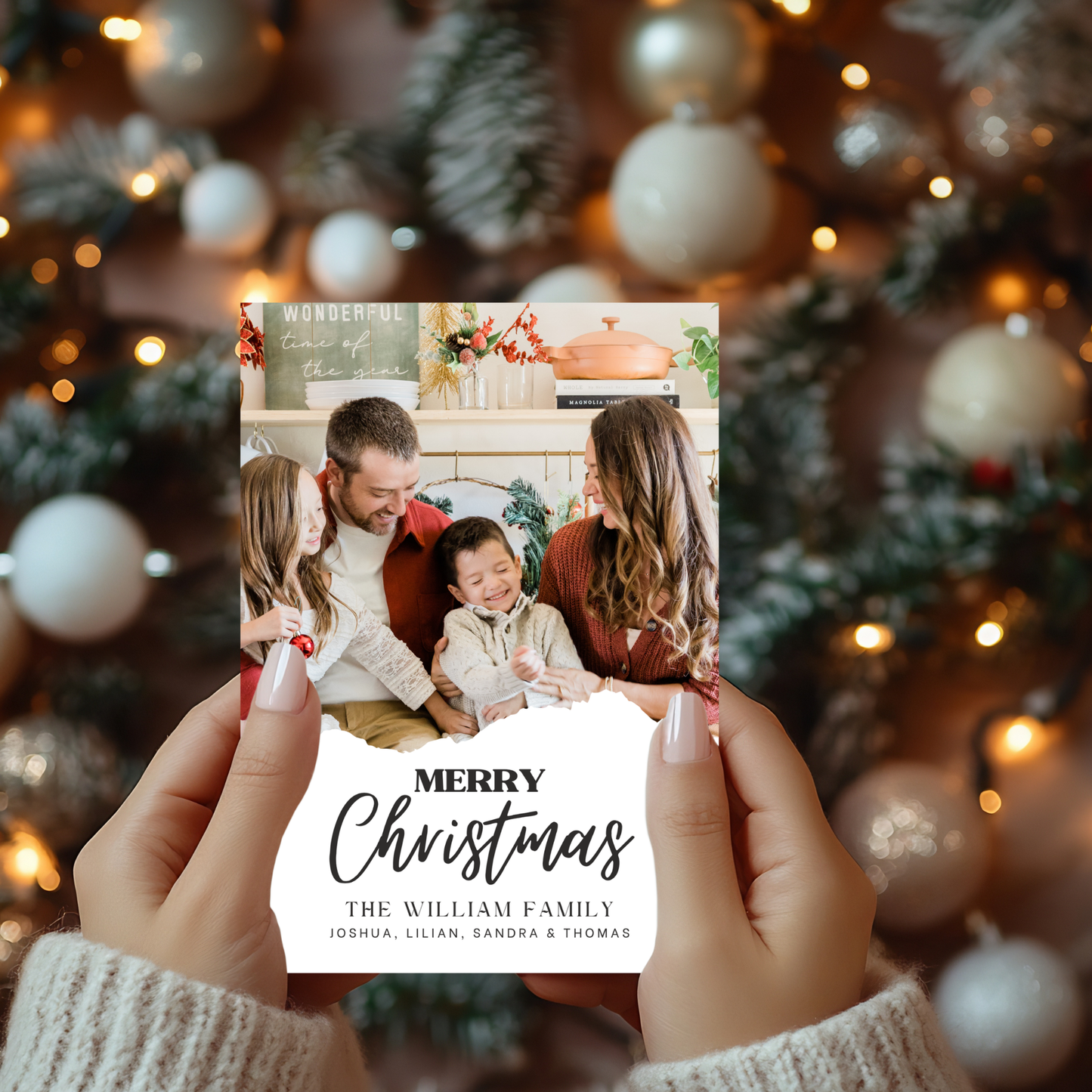 Christmas Photo Card Template | Boho