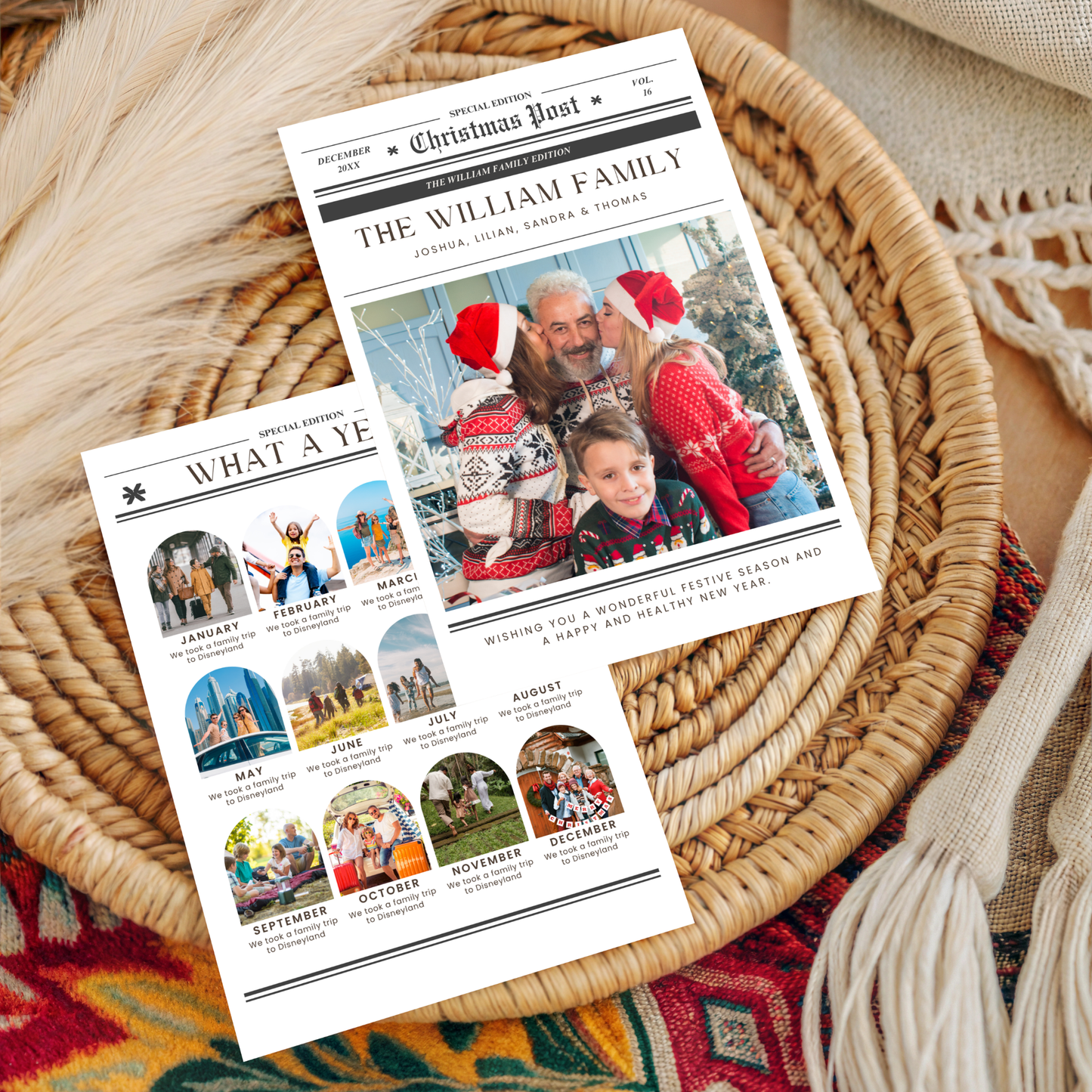 Christmas Newsletter Photo Card Template