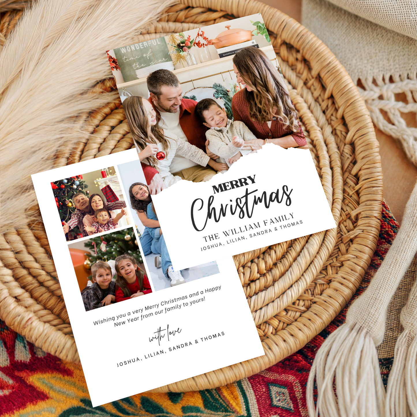 Christmas Photo Card Template | Boho