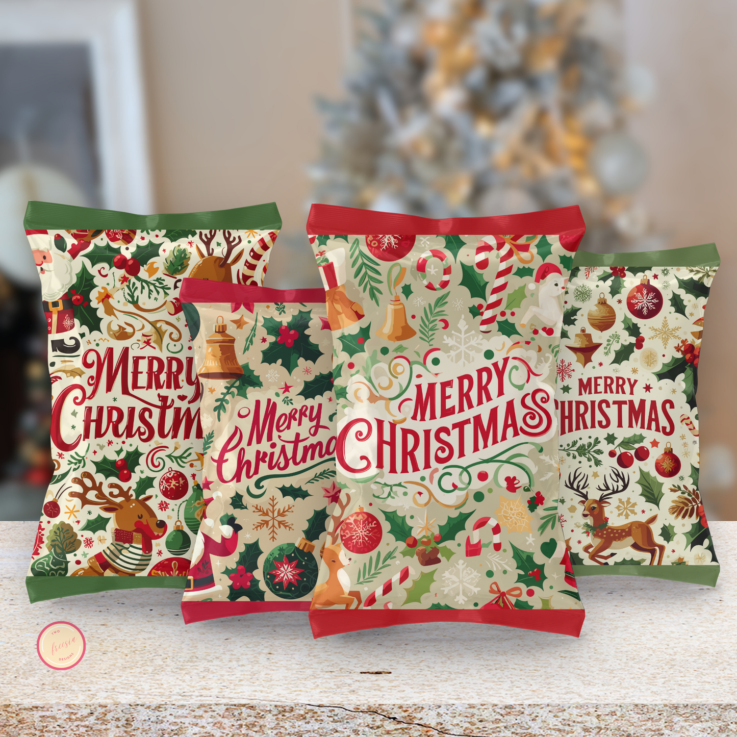 Christmas Chip Bag Label | Set of 4