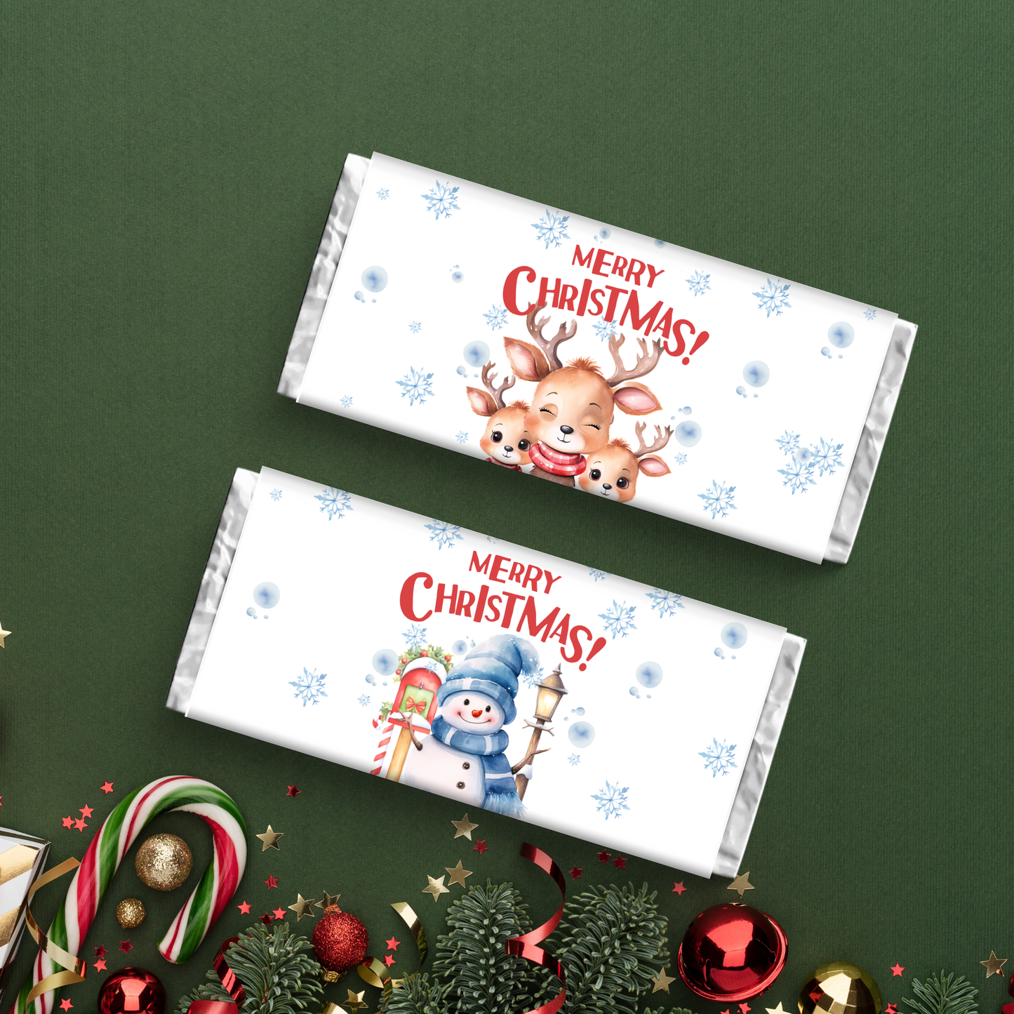 Christmas Chocolate Wrapper Printable | Set of 3