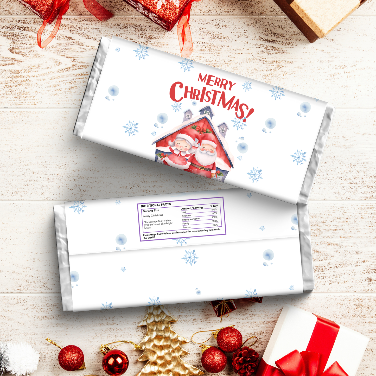 Christmas Chocolate Wrapper Printable | Set of 3