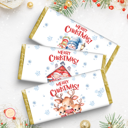 Christmas Chocolate Wrapper Printable | Set of 3
