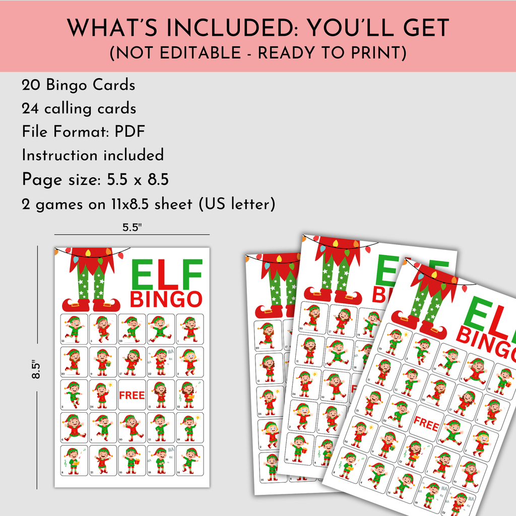 Elf Bingo Game