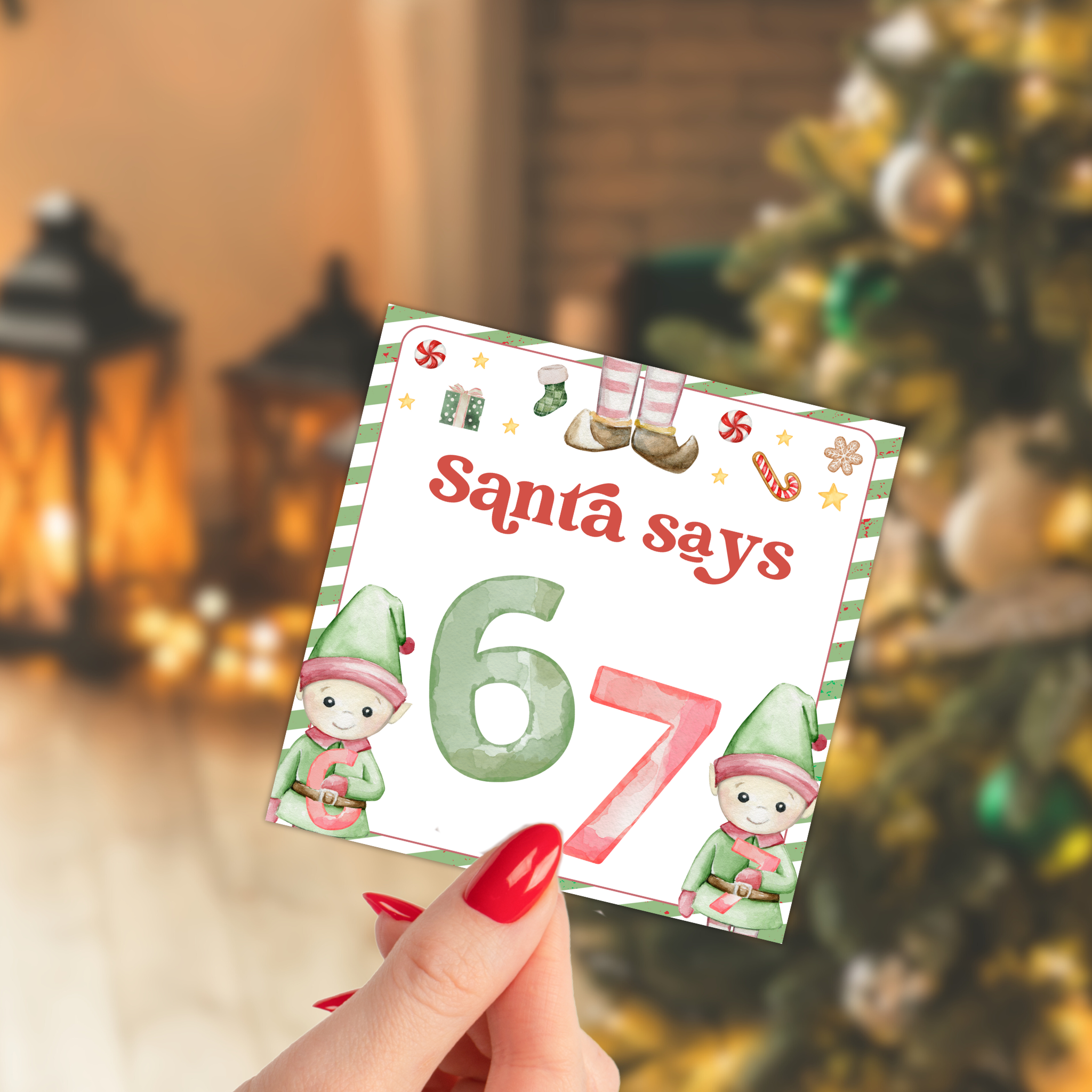 6 7 Themed Elf Note Cards