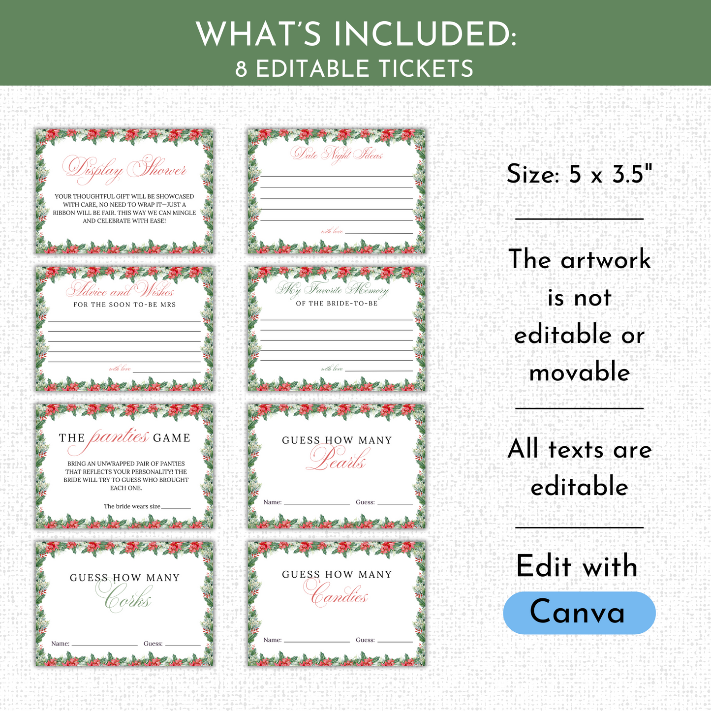 Christmas Bridal Shower Games & Signs - #1