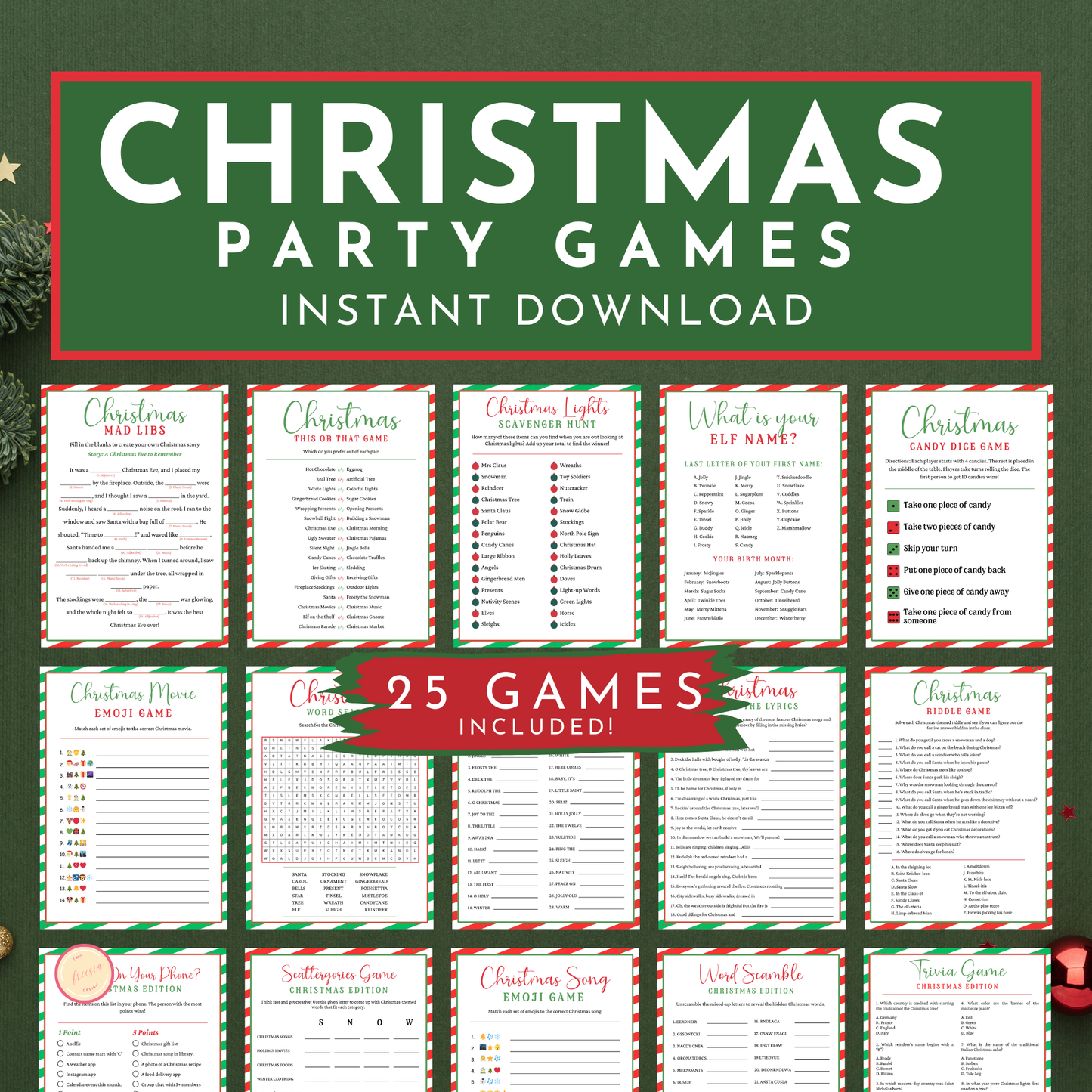 25 Christmas Party Games Printable