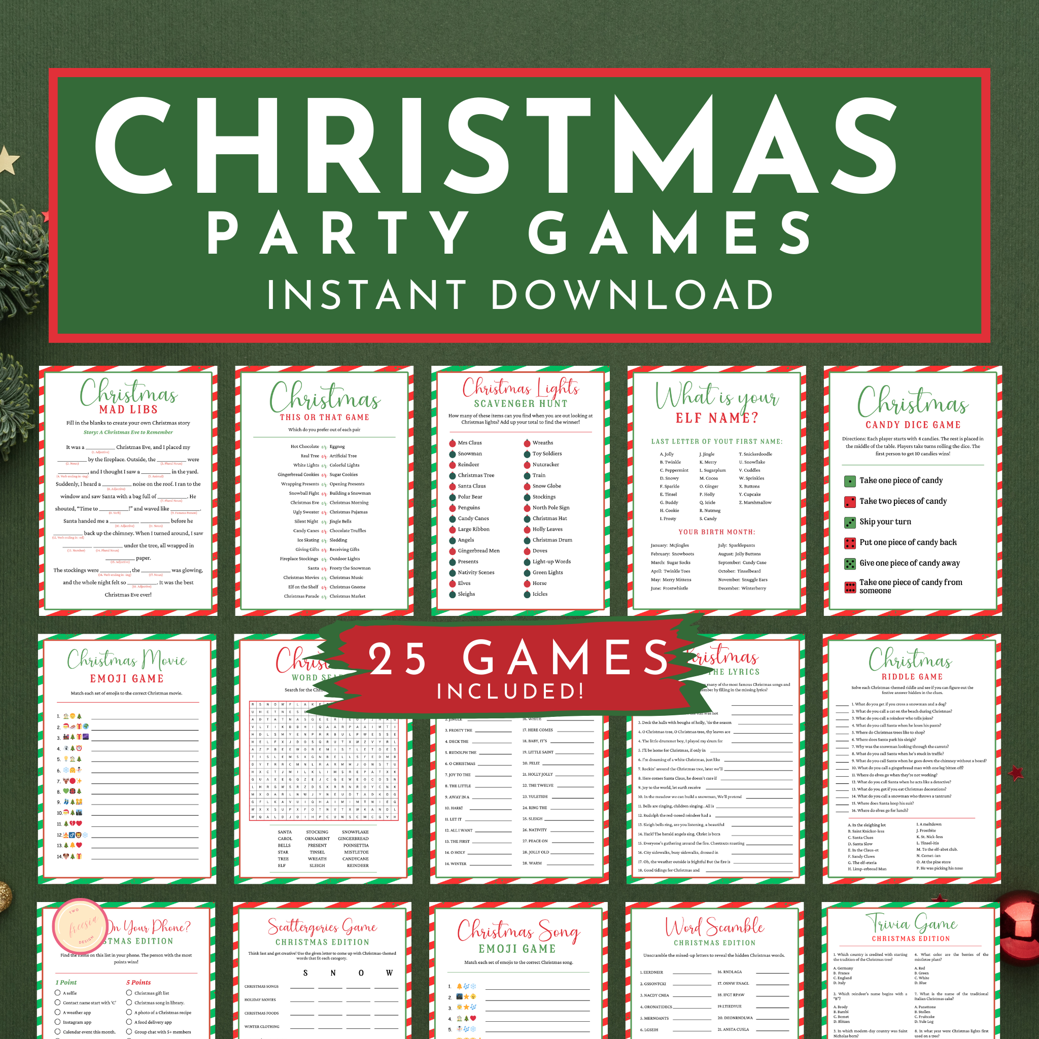 25 Christmas Party Games Printable