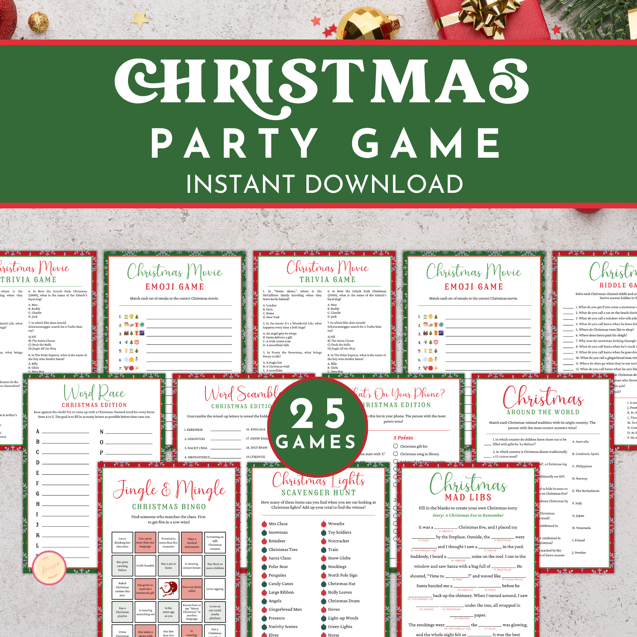 25 Christmas Party Games | Printable