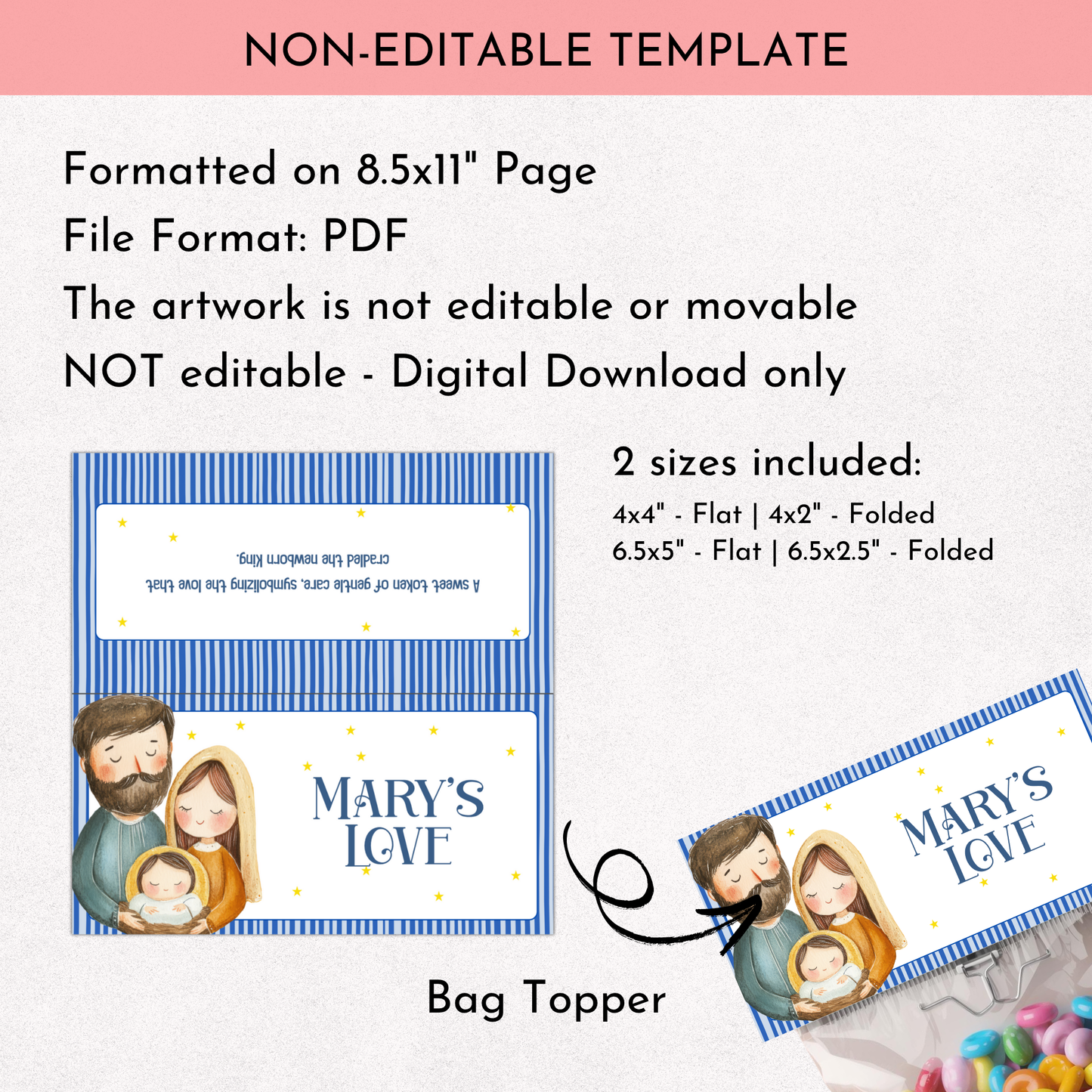 Nativity Treat Bag Toppers Set | Printable