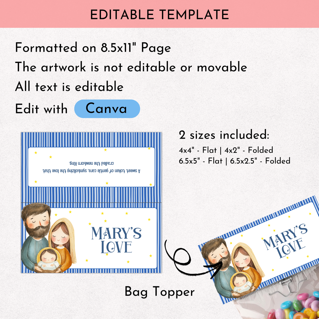 Nativity Treat Bag Toppers Set | Editable