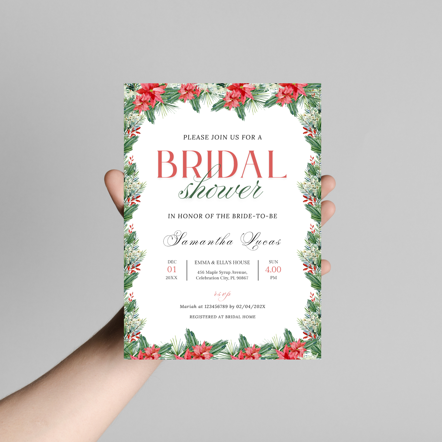Christmas Bridal Shower + Recipe Card Bundle #1