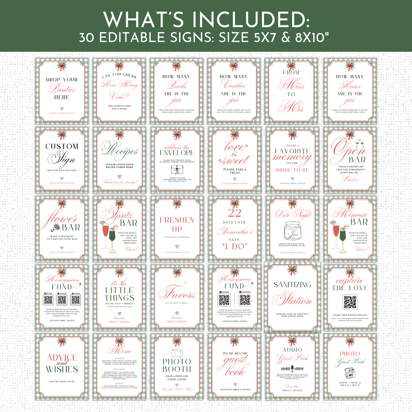 Christmas Bridal Shower Games & Signs - #2