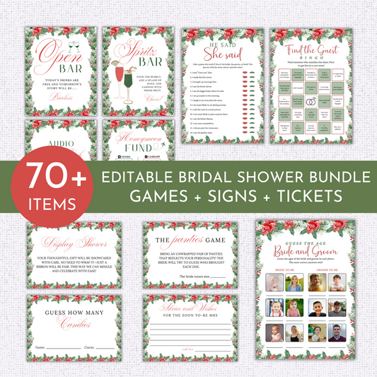 Christmas Bridal Shower Games & Signs - #1