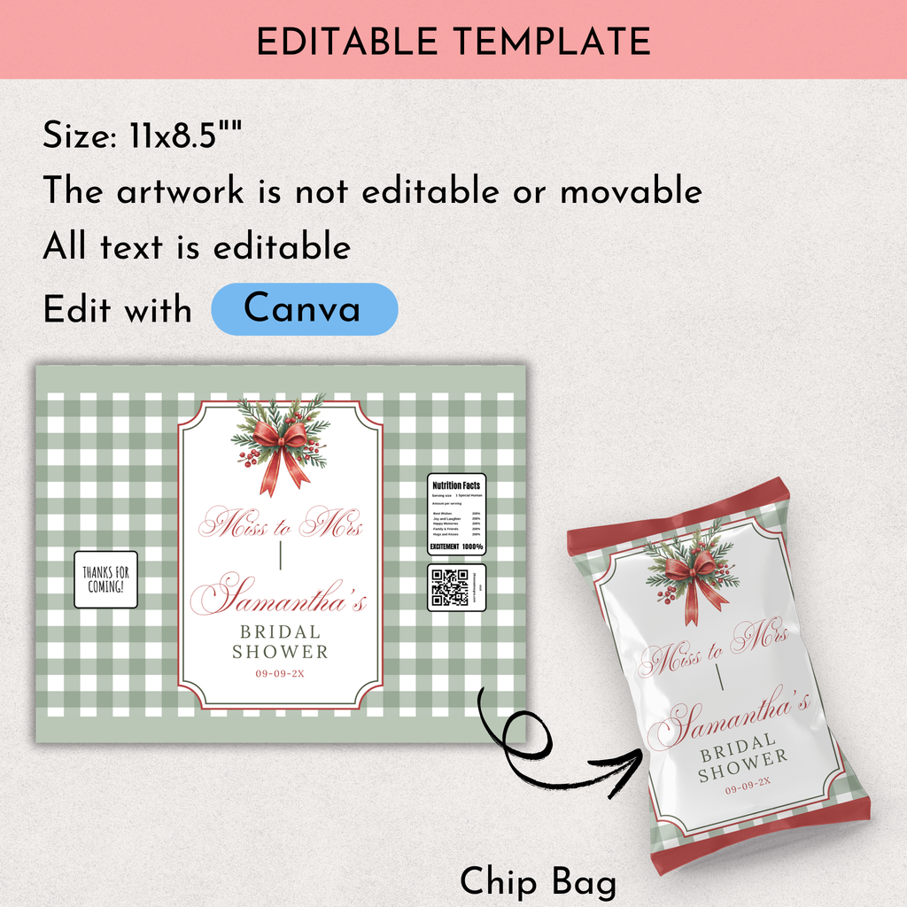 Christmas Bridal Shower Chip bag