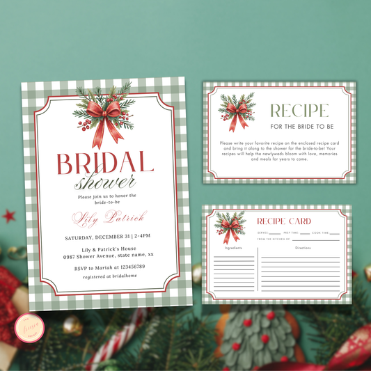 Christmas Bridal Shower + Recipe Card Bundle #2