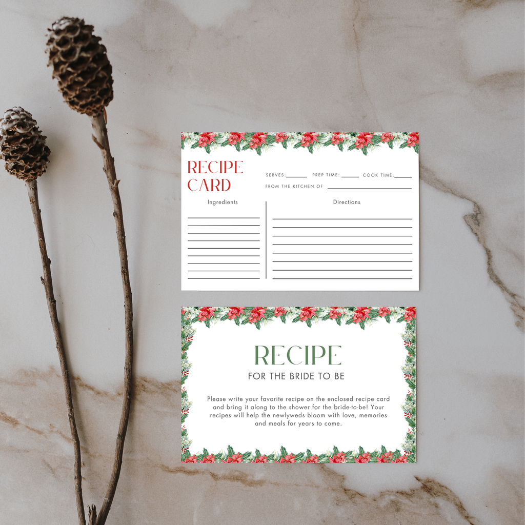 Christmas Bridal Shower + Recipe Card Bundle #1