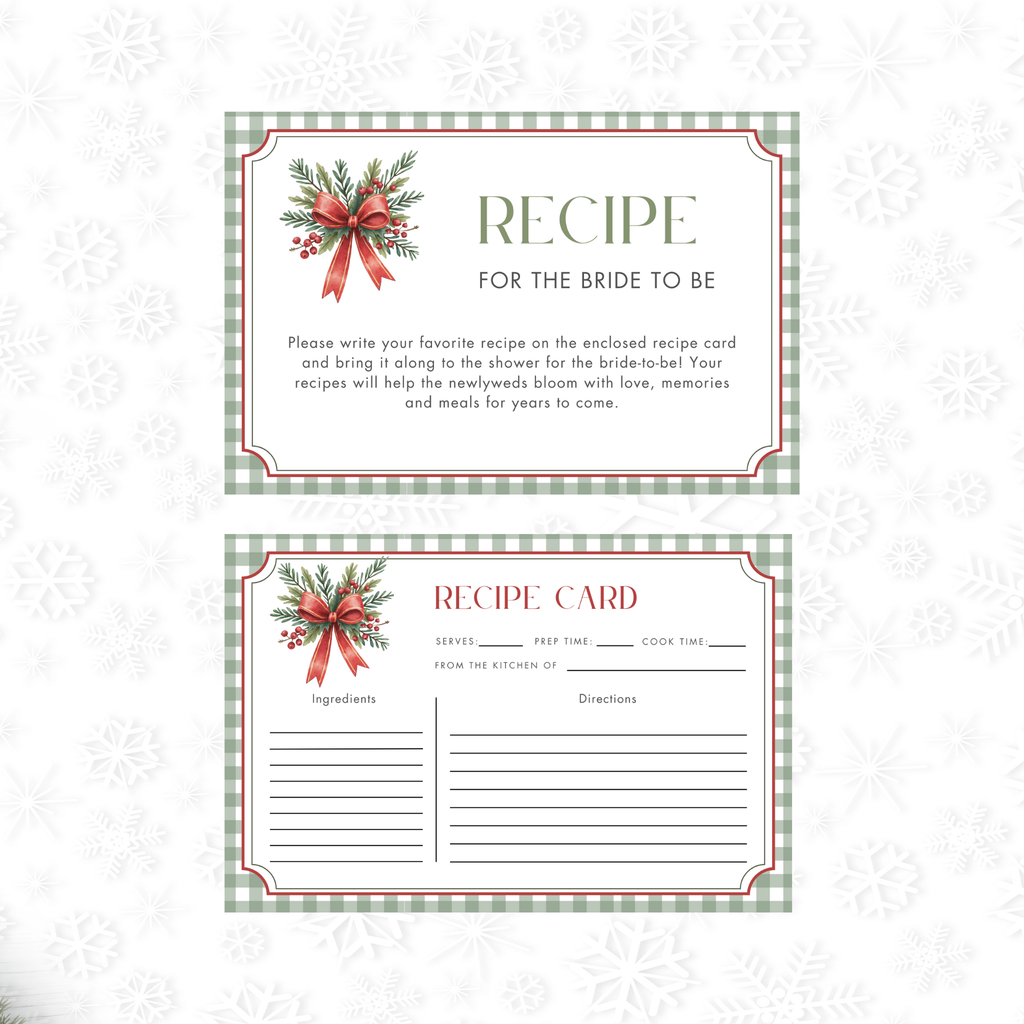 Christmas Bridal Shower + Recipe Card Bundle #2