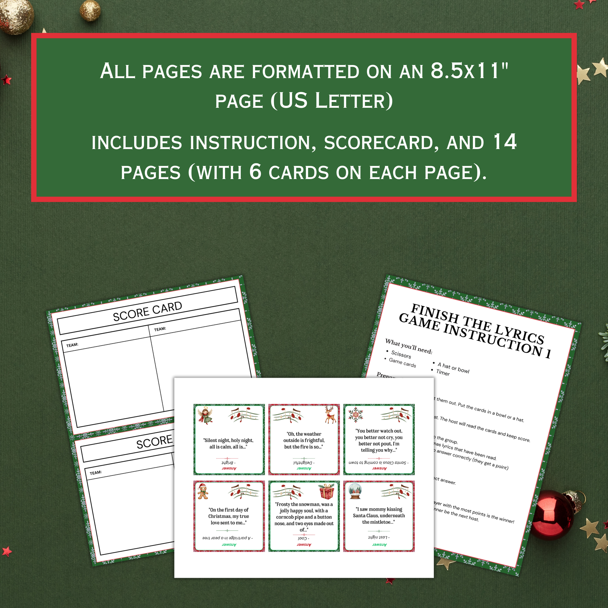 Christmas Finish The Lyrics Game