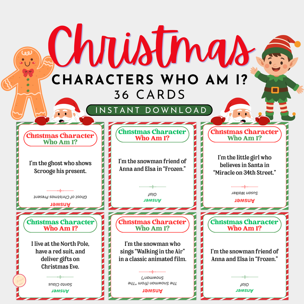 Christmas Character Who Am I Game