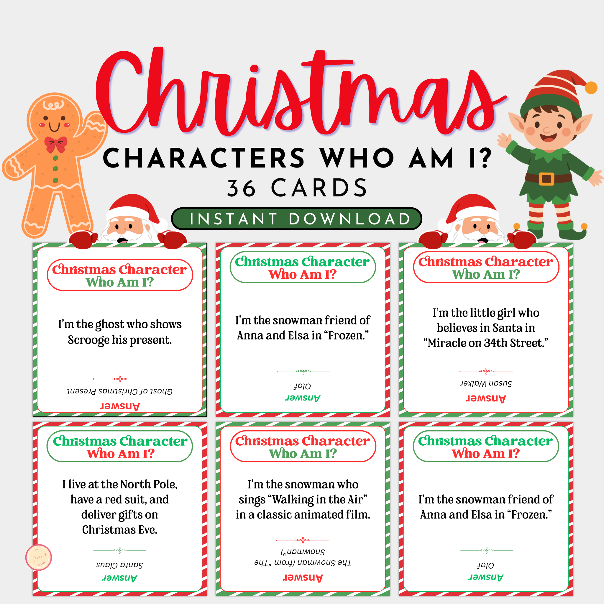 Christmas Character Who Am I Game