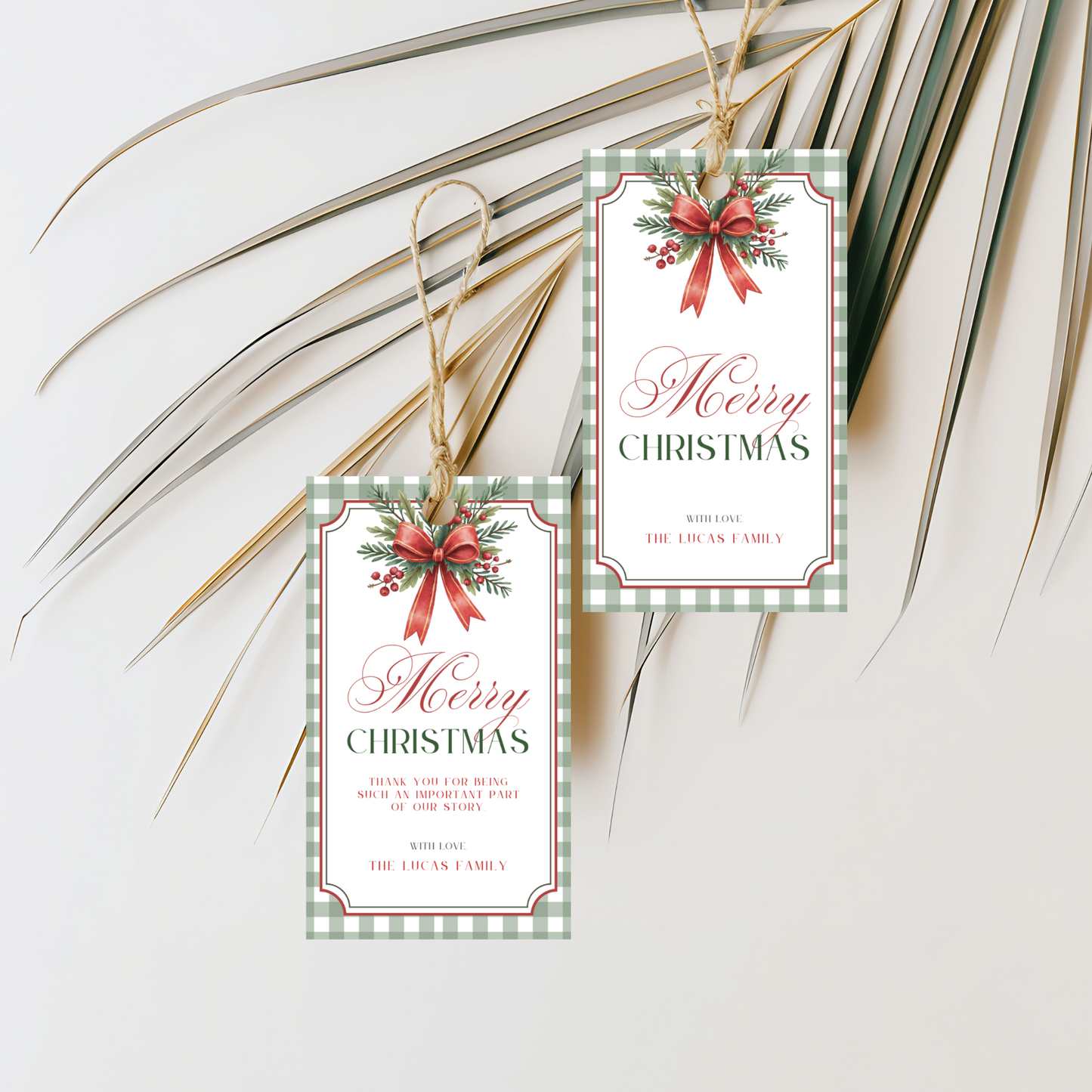 Christmas Gift Tag | Green and Red