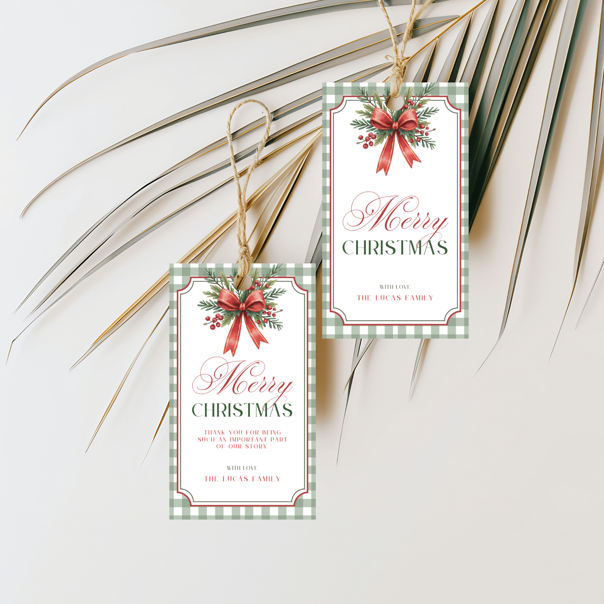 Christmas Gift Tag | Green and Red