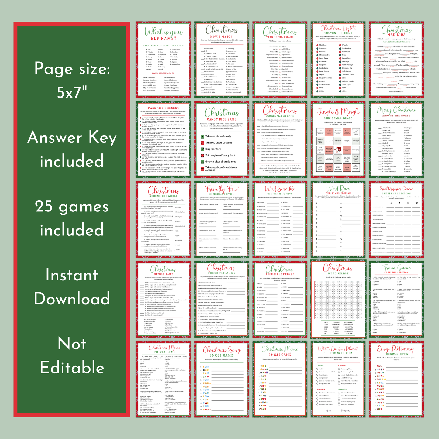 25 Christmas Party Games | Printable