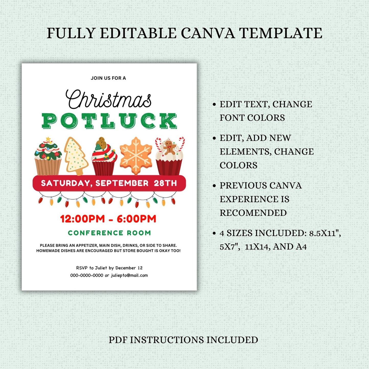 Christmas Potluck Flyer Template