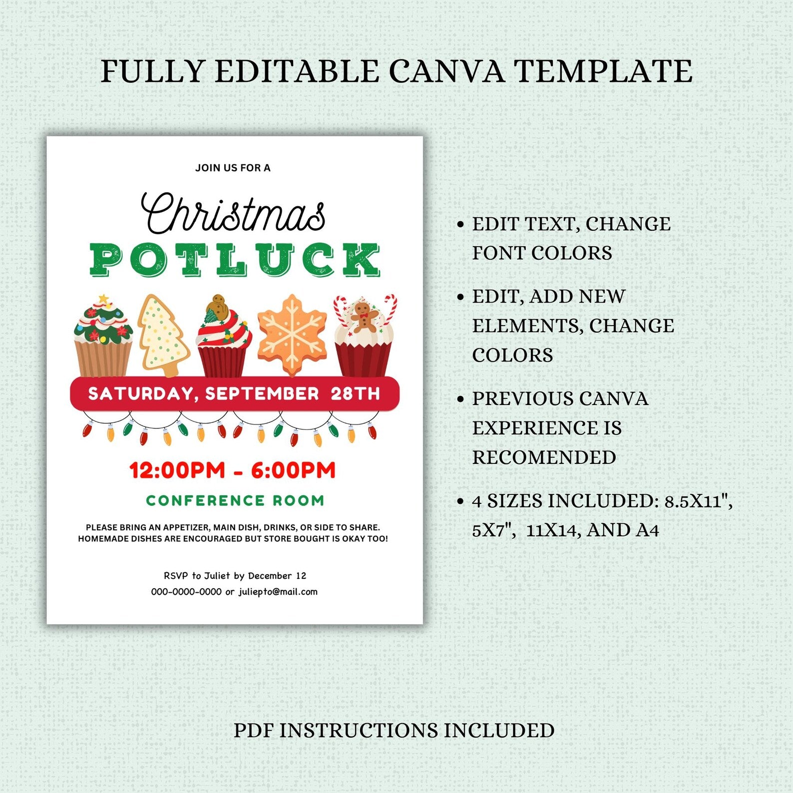 Christmas Potluck Flyer Template