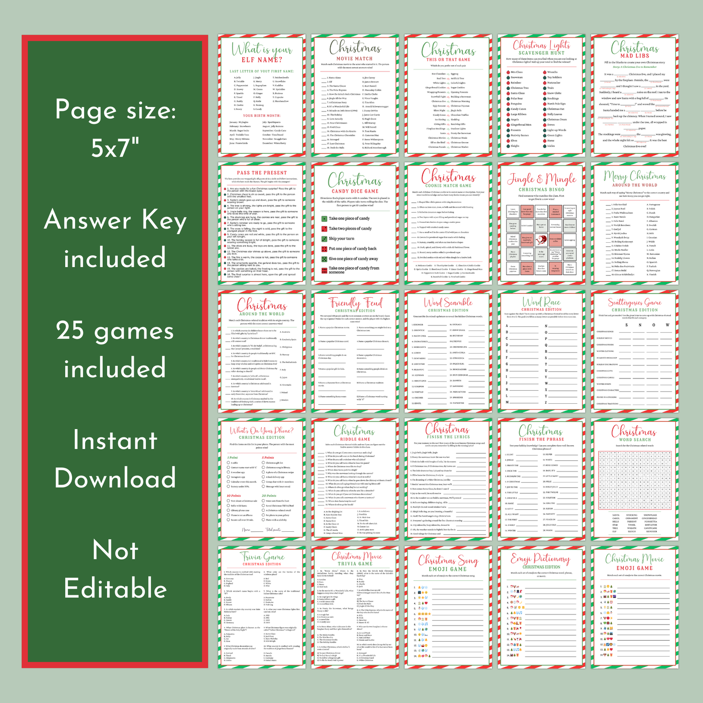 25 Christmas Party Games Printable