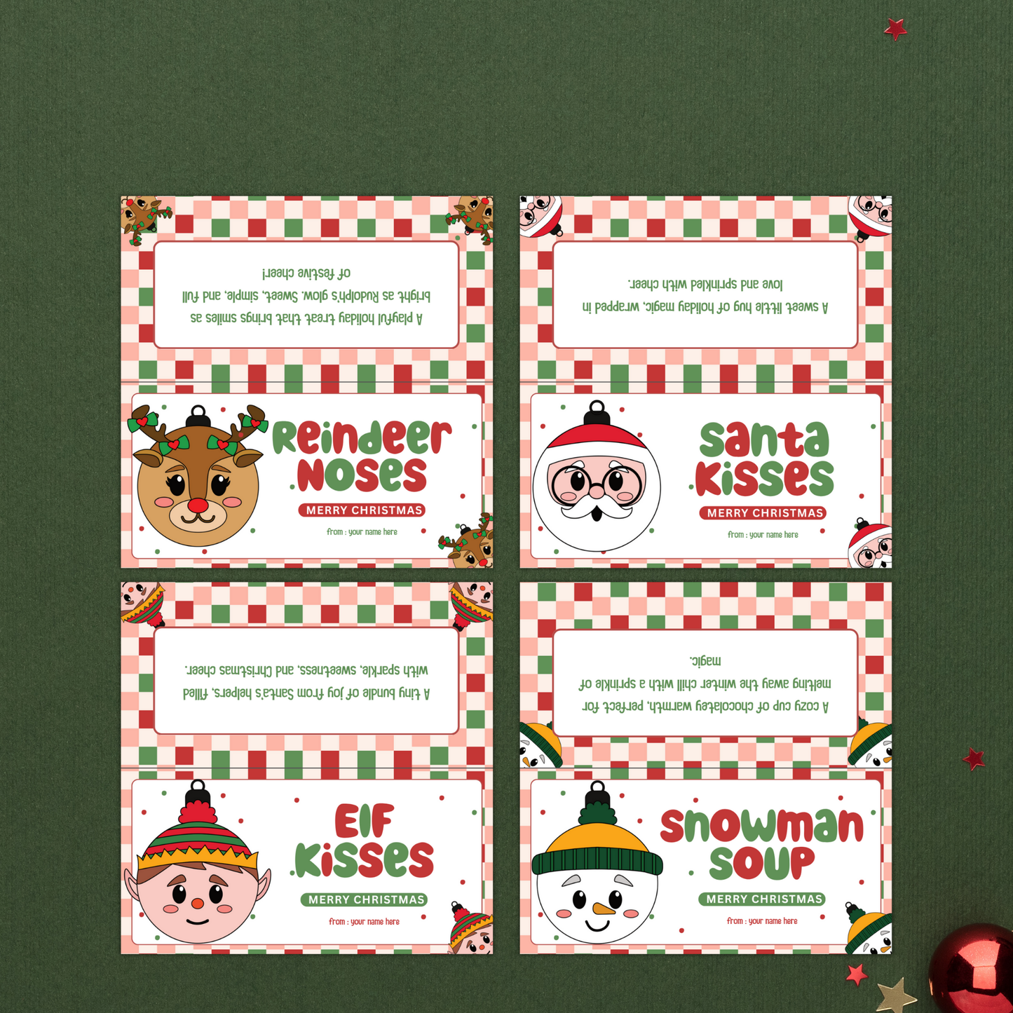 Christmas Treat Bag Toppers Set | Editable 02